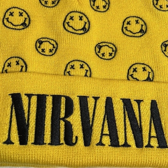 NWT Urban Outfitters Nirvana Streetwear Winter Beanie Hat - Picture 2 of 6